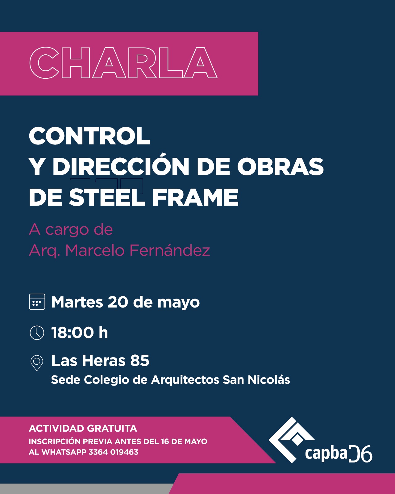 Charla: Control y dirección de obras de steel frame