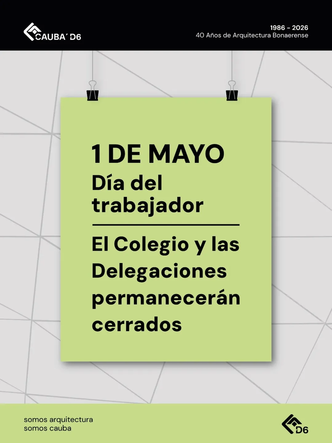 Información importante: 1° de mayo